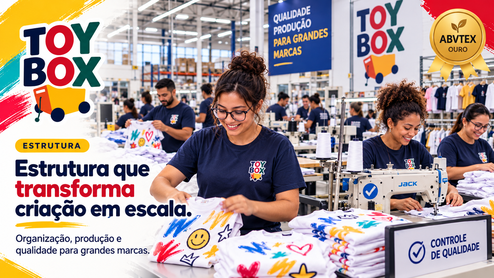 Estrutura Toy Box — produção, organização e qualidade